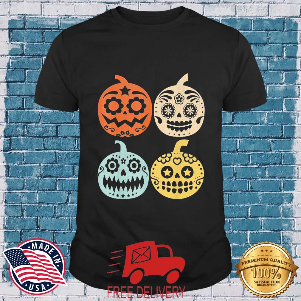 Halloween El Dia De Los Muertos Dead Day Pumpkin Vintage Shirt