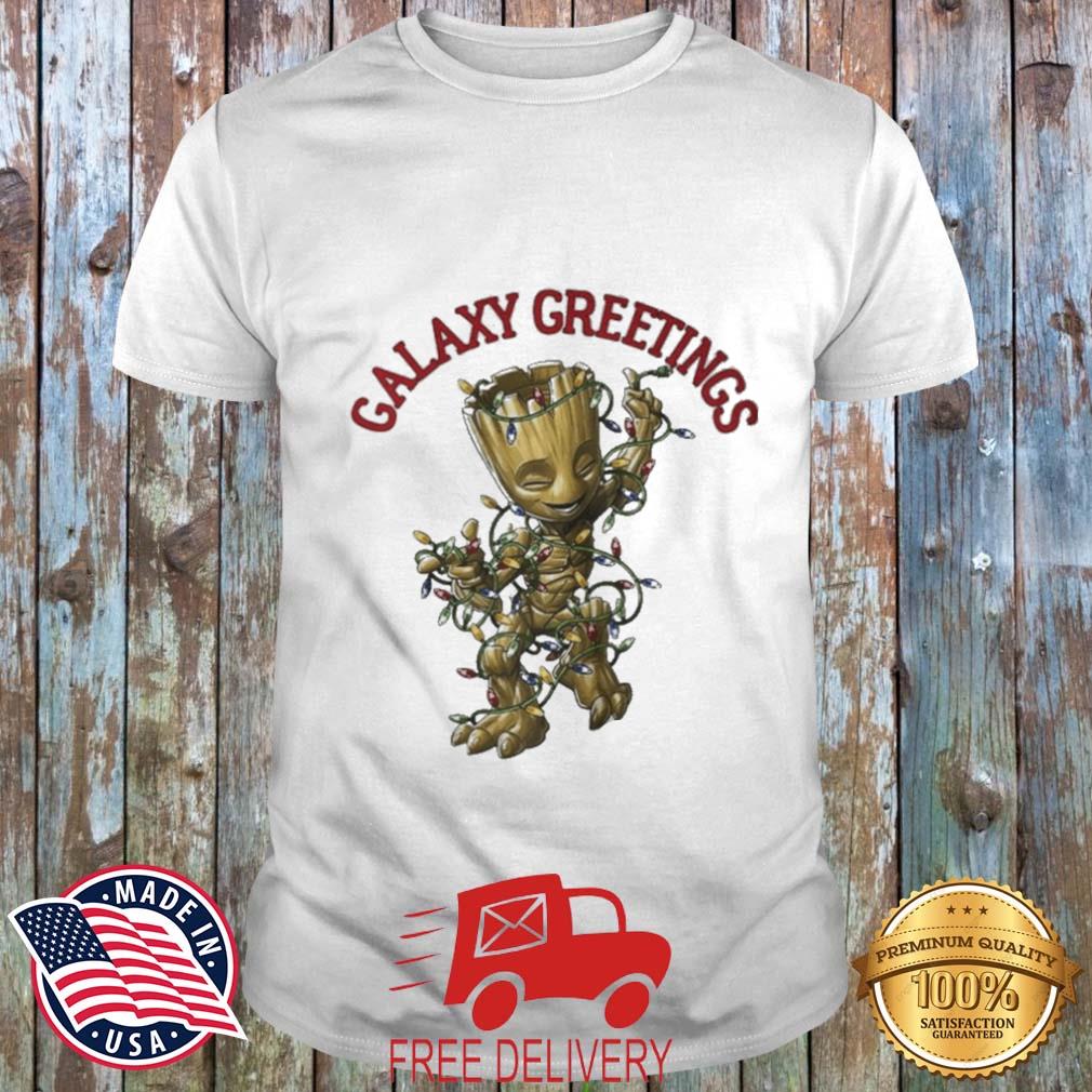 Baby Groot Galaxy Greetings Christmas Light 2022 Shirt