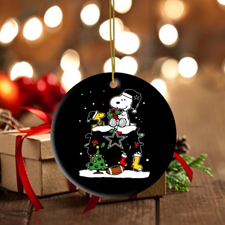 Snoopy And Woodstock Dallas Cowboys Merry Christmas Ornament